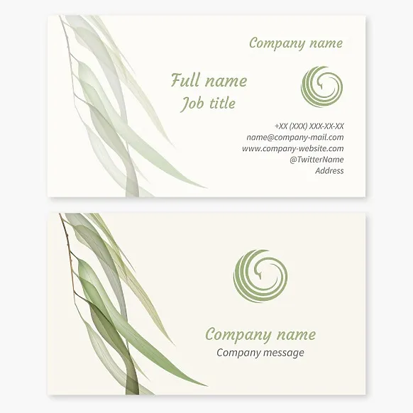 Business card template Swan, poetry, salon, shop, boutique
