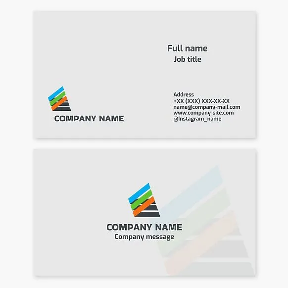Business card template. Abstract. Business growth vectors. Marketing campaign.