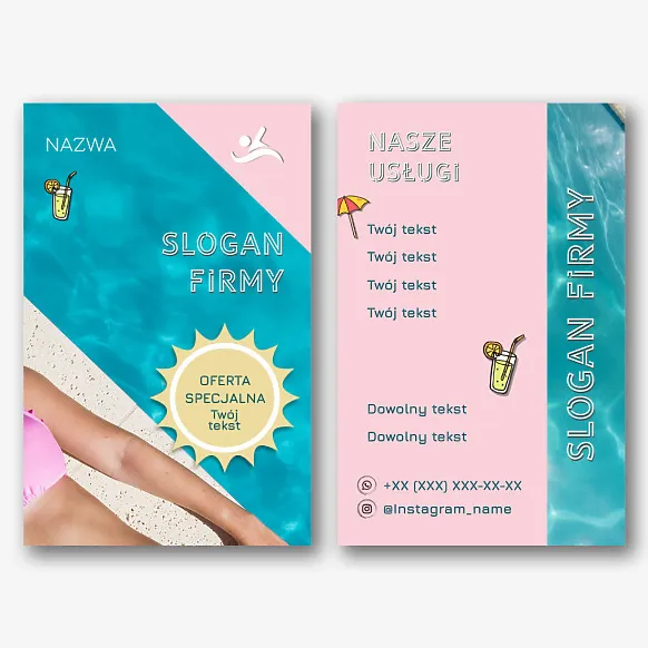 Szablon wizytówki spa z basenem