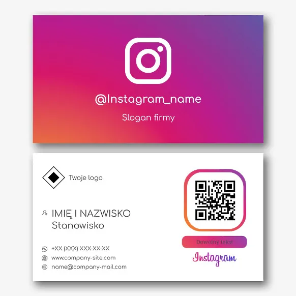 Szablon wizytówki Instagram