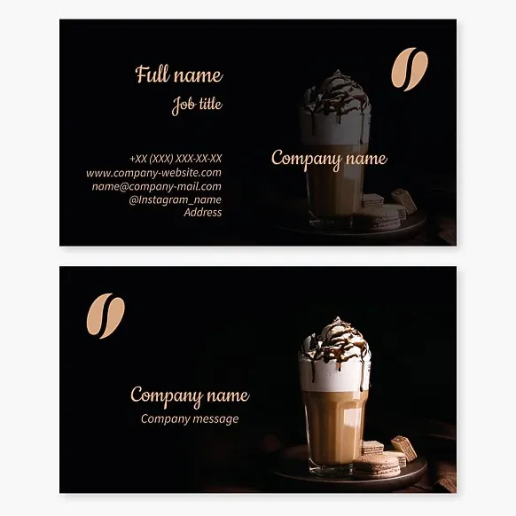 Coffee, cafe business card template, Letter O