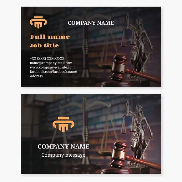 Business card template Court, advocacy, notary, prosecutor, law, lawyer, Letter T