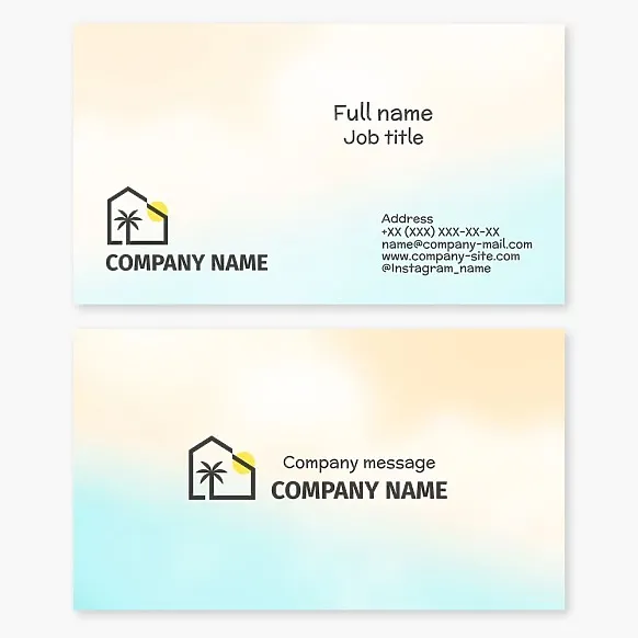 Business card template. Beach hut rentals.