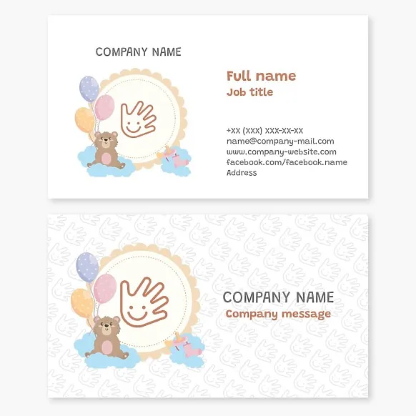Business card template Products and toys for children