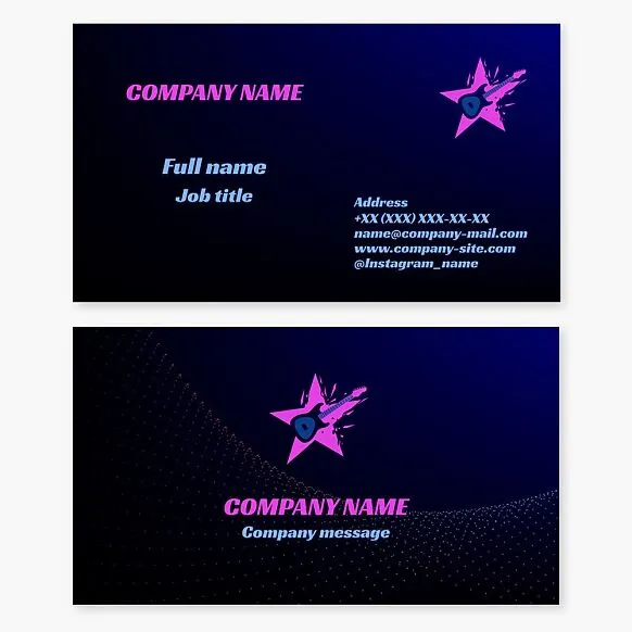 Electric Guitar Star Logo Business Card Template