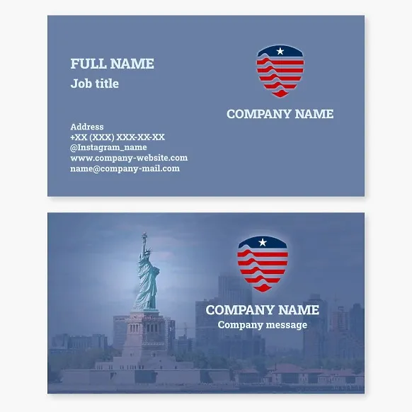 USA, patriotism. Business card template