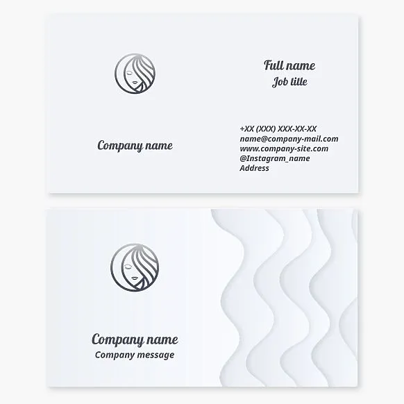 Business card template. Girl, hair, moon. Hairdresser.