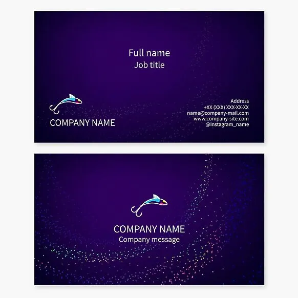 Business card template. Fishing hook. Fishing.