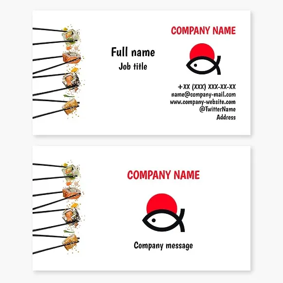 Sushi business card template