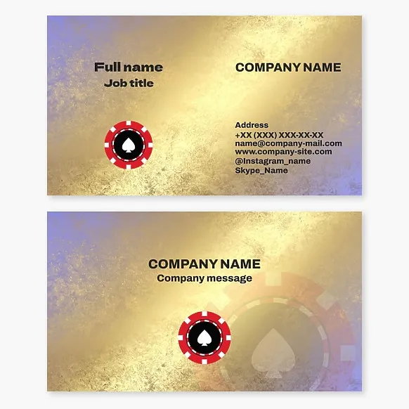 Casino business card template. Spades suit.