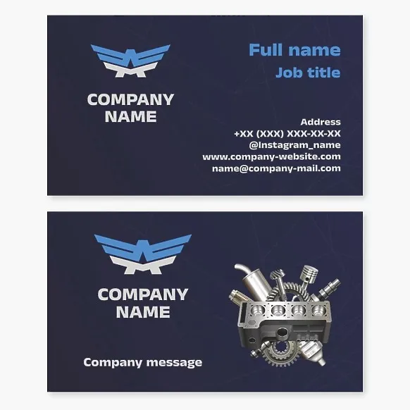 Business card template Spare parts for motor vehicles