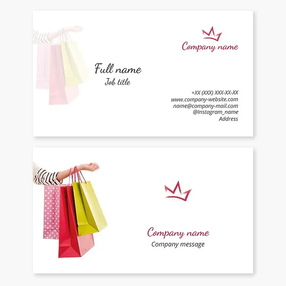 Business card template Shopping mall, shopping, crown