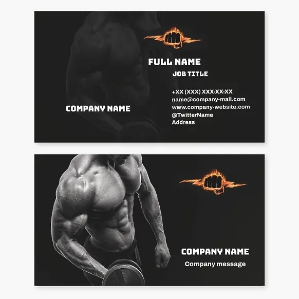 Business card template Gym, bodybuilding, weightlifting, fitness