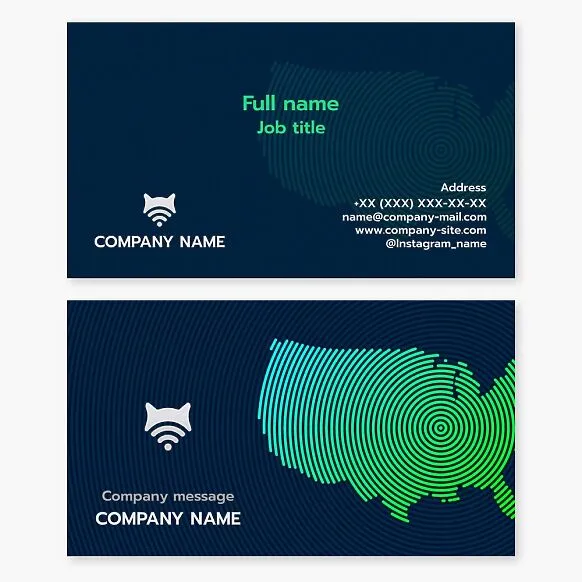 Animal Face Wi-Fi Signal Business Card Template for the United States.