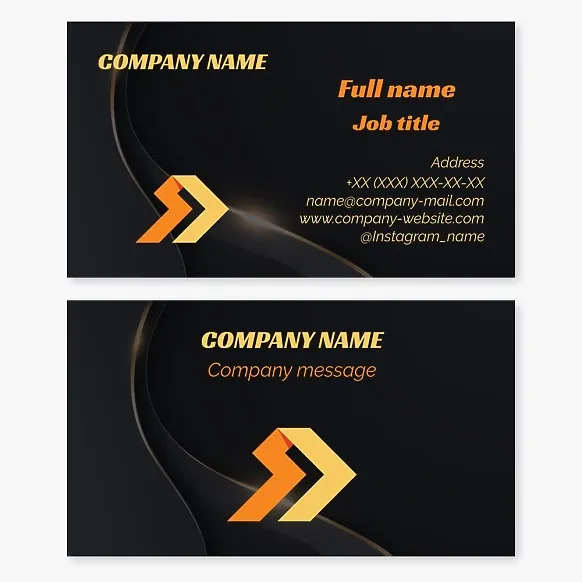 Business card template Movement, direction, arrow, abstraction