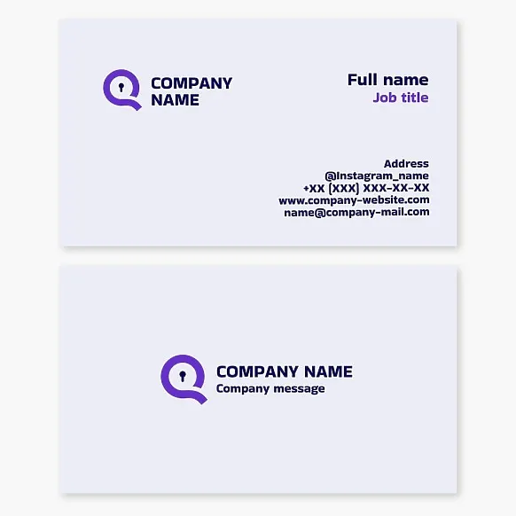 Security | Door Locks Sales and Repair | Emergency Door Lock Opening | Lock Business Card Template | Letter Q.