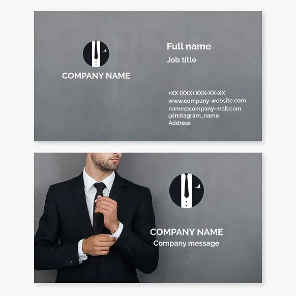 Business Card Template Men's Suits and Accessories