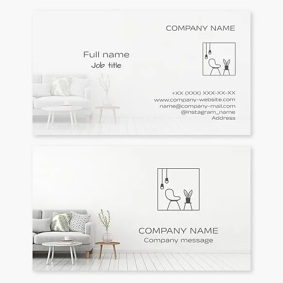 Business card template Interior design, furniture and home goods