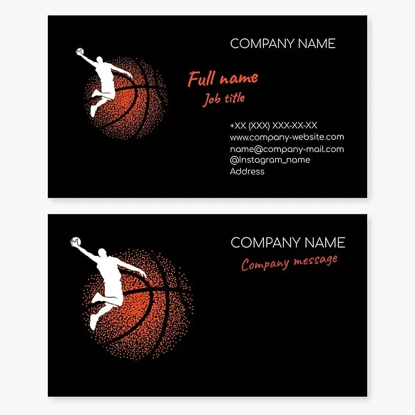 Basketball business card template