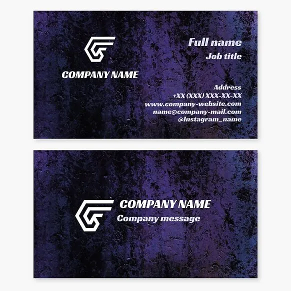 Business card template Abstract, grunge, letter G