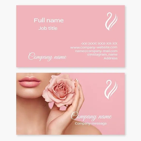 Business card template Swan, beauty salon