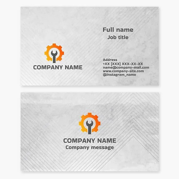 Business card template. Mechanical engineering company. Repair shop.