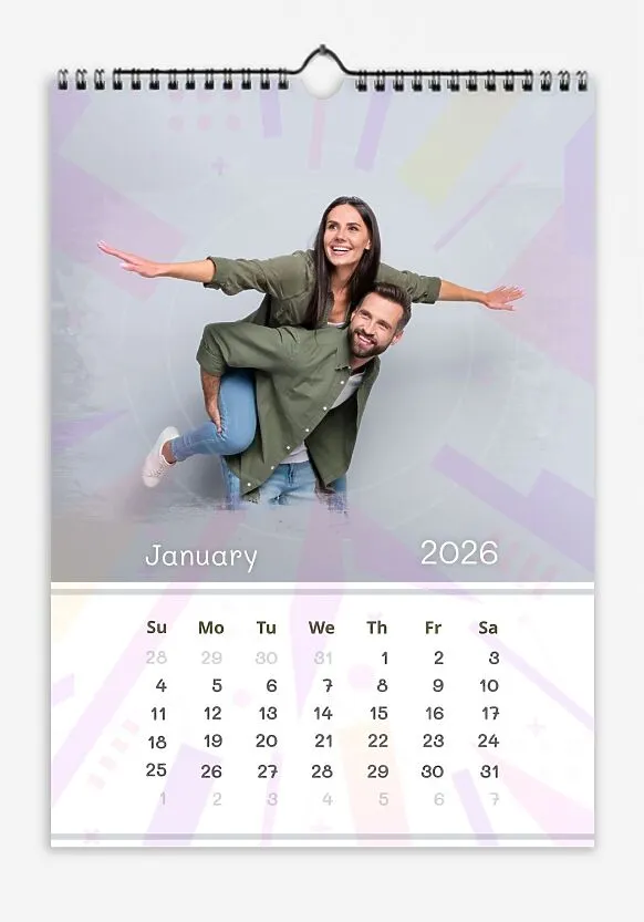 Free wedding calendar template with focus light burst lines on grey background.