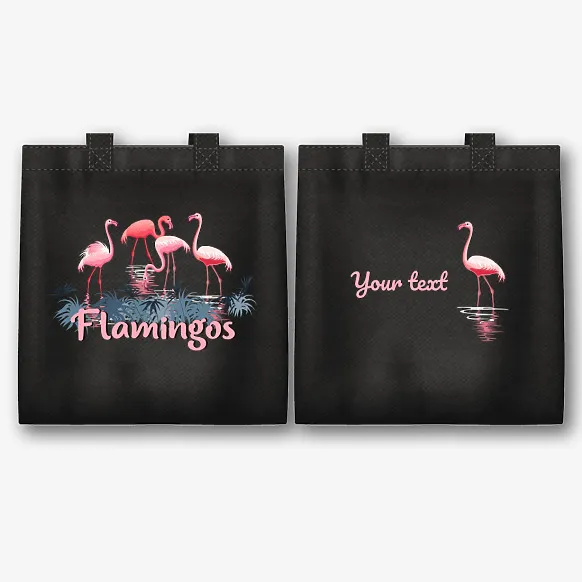 Fabric bag pattern with flamingo