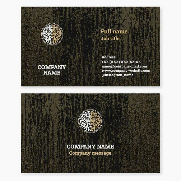 Business card template. Zeus. Abstract. Symbol of the sky, thunder and lightning, as well as supreme power, justice, and order.