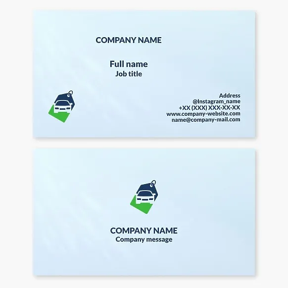 Business card template. Car sales.