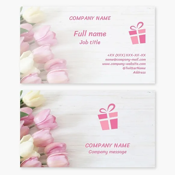 Business card template Gift, surprise, souvenir, product packaging