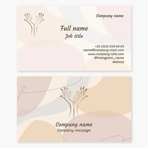 Pastel Business card, Nails, manicure