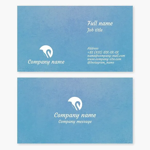 Business card template with a swan logo. Beauty salon.