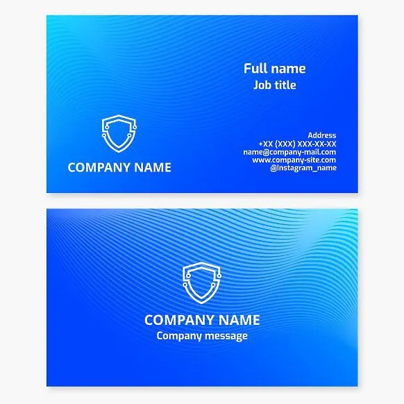 Shield Tech business card template. Cybersecurity.