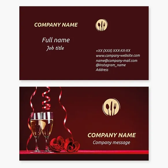 Restaurant for lovers business card template