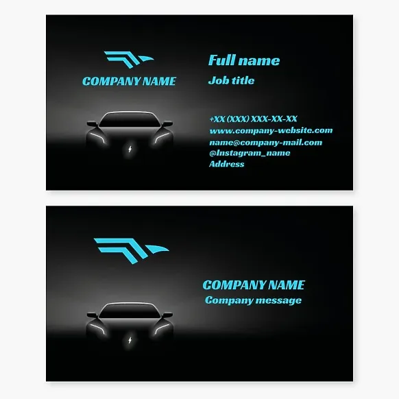 Business card template Eagle, electric cars
