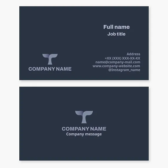 Whale Tail Logo Business Card Template