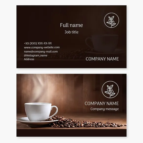 Coffee, cafe business card template