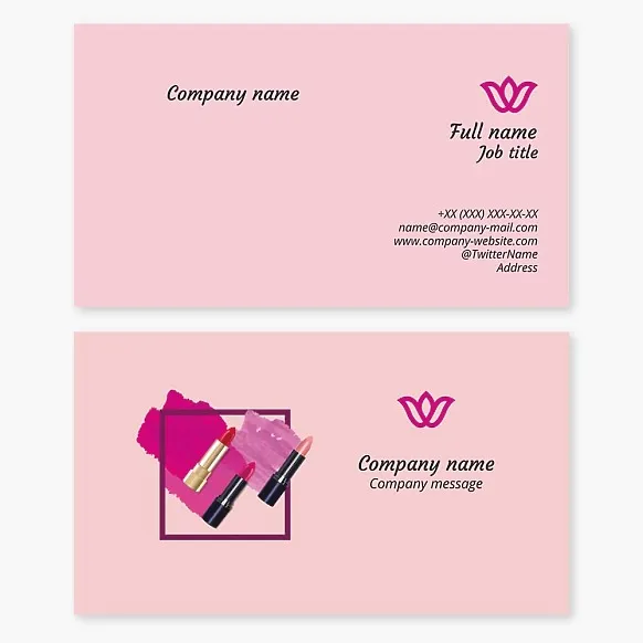 Business card template Cosmetics, make-up