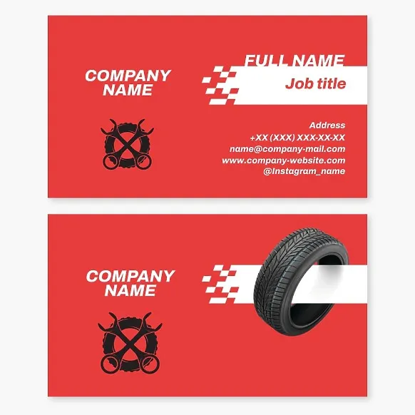 Business card template Tire service