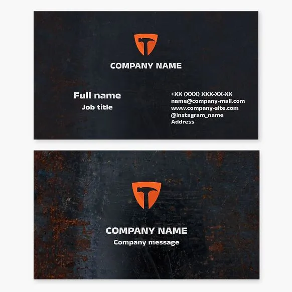 Business card template. Urgent repairs. Handyman.