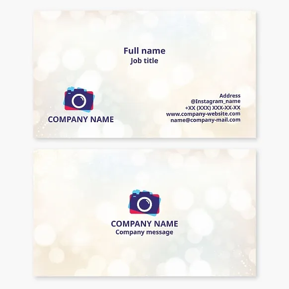 Business card template. Photographer services. Photo studio.