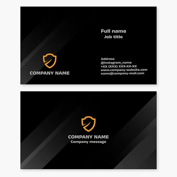 Business card template. Physical security of people and objects.