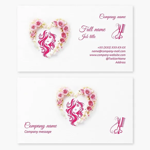 Hair stylist business card template, Hairdressing