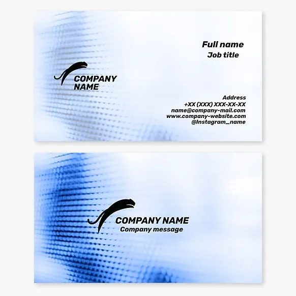 Business card template. A large predatory cat leaping. A puma. A sports team.