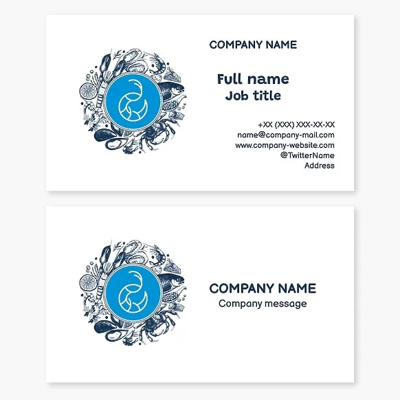 Business card template Seafood, shrimp