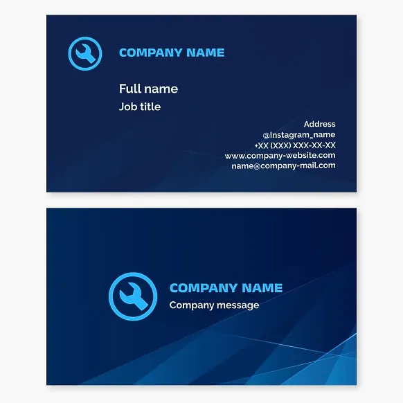 Wrench Business Card Template. Home Appliance, Equipment, and Device Repair Services.