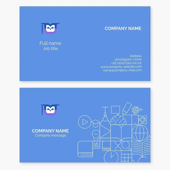 Business card template. Education.