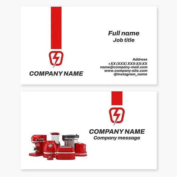 Business card template. Small household appliances store.