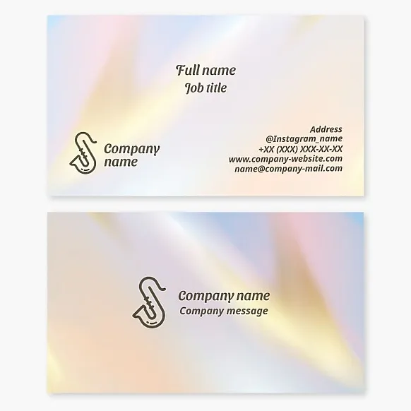 Jazz band business card template. Saxophonist. Musical group.